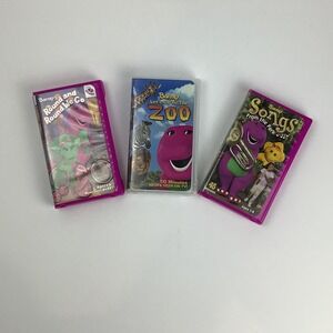 Barney and Friends VHS Lot 3 Tapes Lets Go to the Zoo Songs from the Park Kids